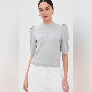 Le Bop Gray Puff Sleeve Top size Medium